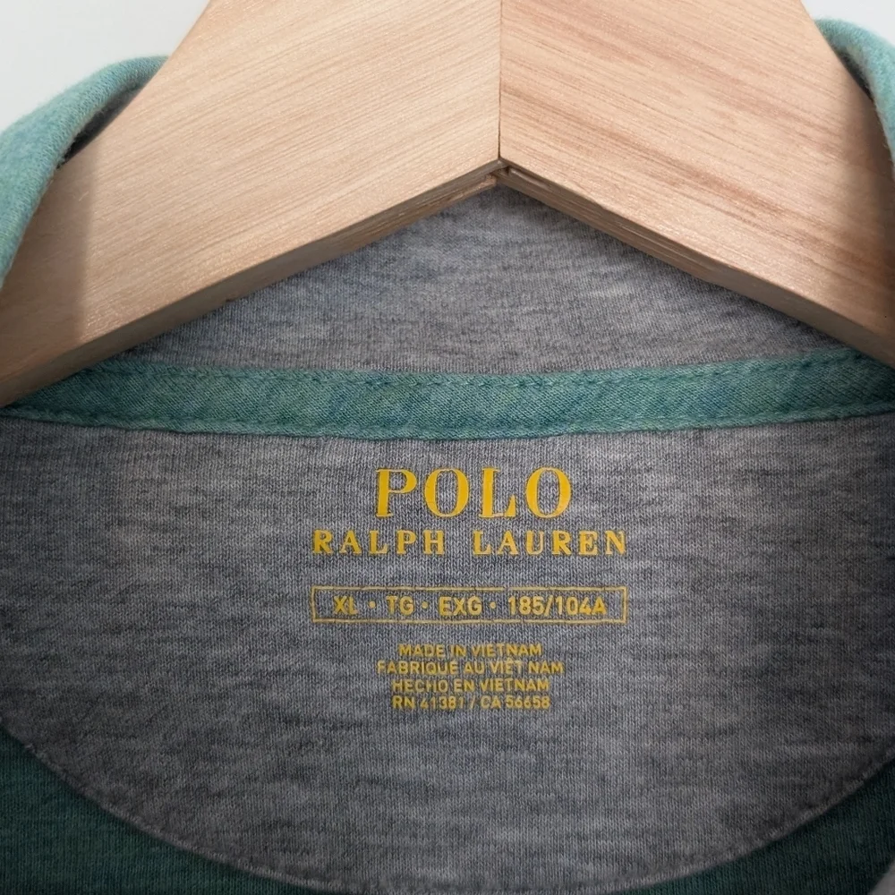 Polo Ralph Lauren Men's XL Green 1/4 Zip Pullover Knit Mock Neck Cotton Viscose